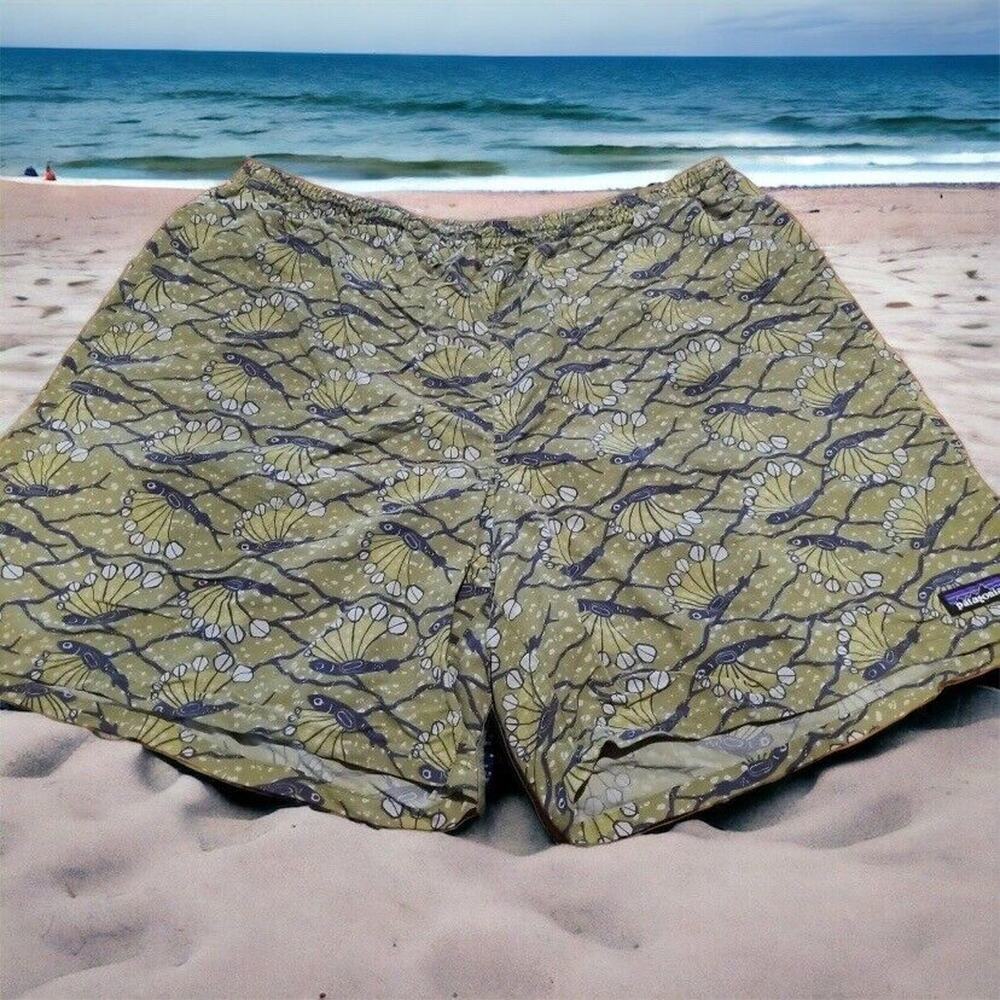 Patagonia Baggies Shorts 6" Inseam Mens XLarge~Fish~Lined Pocket~ Drawstring